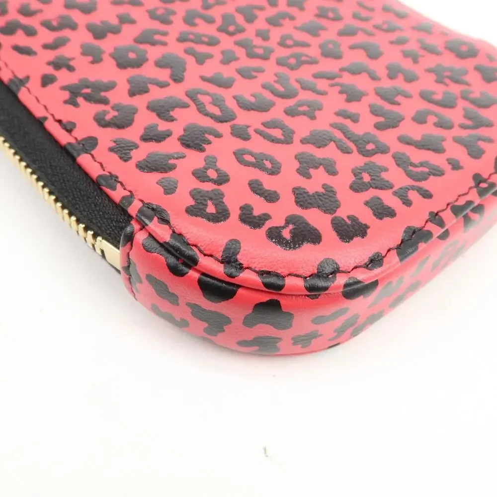 Christian Dior Lady Dior Leopard Print Calfskin Phone Case Red